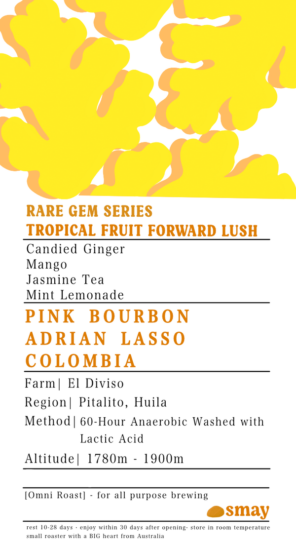 Colombia: Adrián Lasso, Lohas Beans, Tropical Fruit Forward Lush, Pink Bourbon